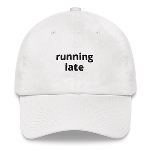 Running Late Dad Hat (White) - The Gay Bar Shop