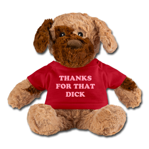 Thanks For That Dick Stuffed Dog - red